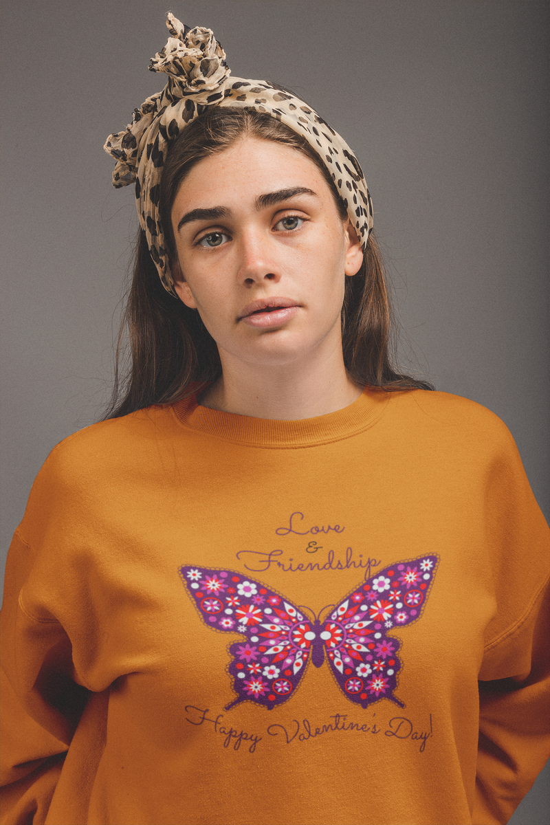 'Love & Friendship- Happy Valentine's Day' Unisex Heavy Blend™ Crewneck Sweatshirt.
