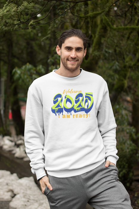 'Welcome 2025. I Am Ready' Unisex Heavy Blend™ Crewneck Sweatshirt.