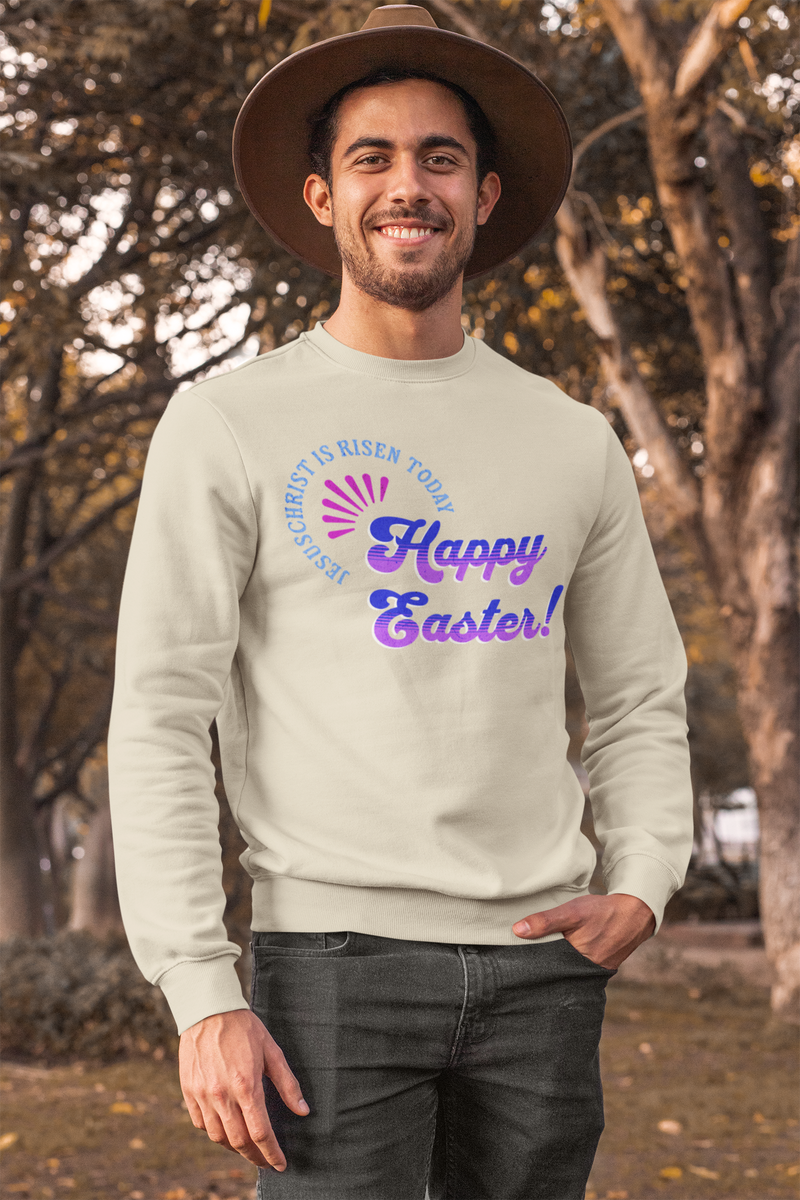 'JesusChrist is risen today...Happy Easter!' Crewneck Sweatshirt - Unisex Heavy Blend with Inspirational Design
