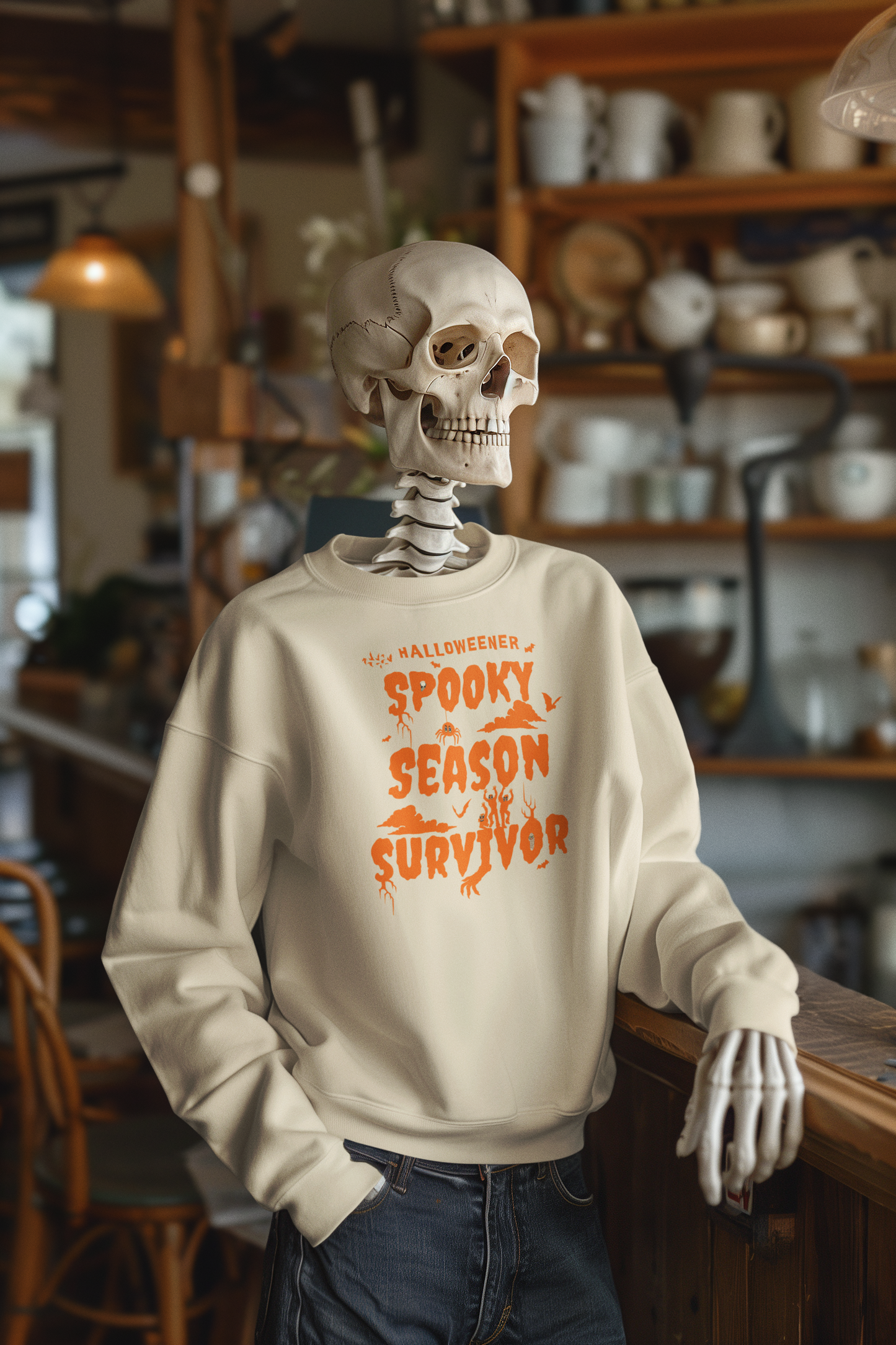 'Spooky Season Survivor' Unisex Heavy Blend™ Crewneck Sweatshirt.