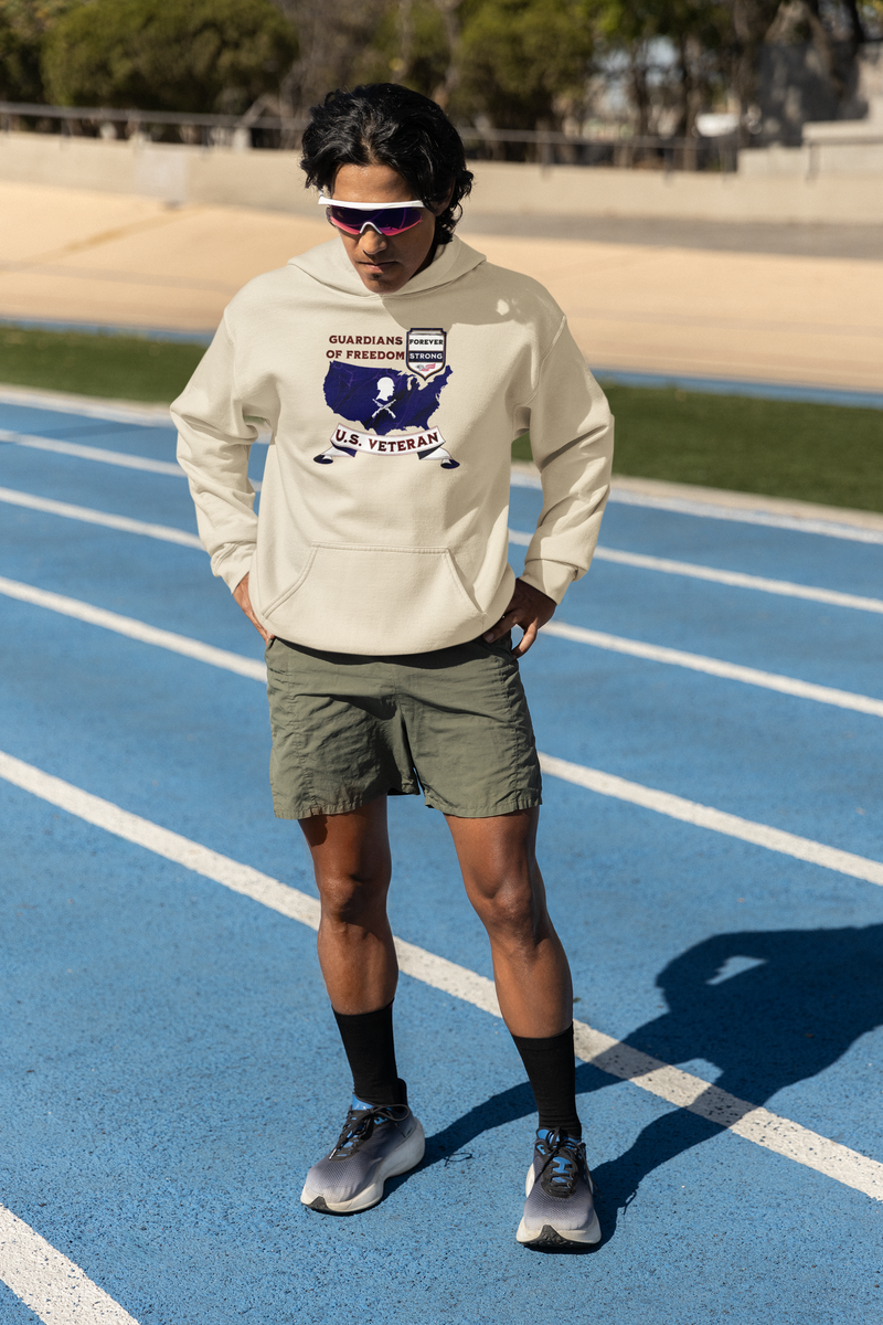 'Guardian Of Freedom, U.S. Soldier -Forever Strong-'. Unisex Heavy Blend™ Hooded Sweatshirt.