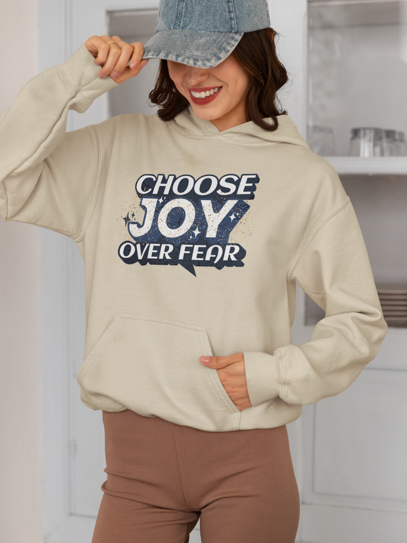 'Choose Joy Over Fear' Unisex Heavy Blend Hooded Sweatshirt.
