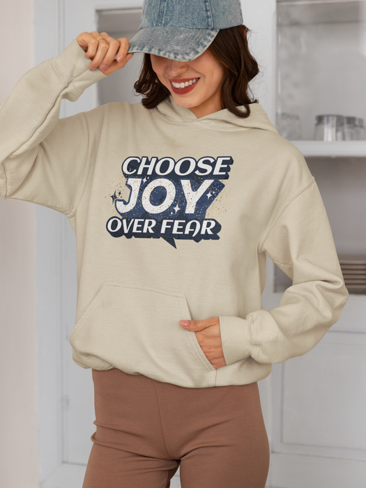 'Choose Joy Over Fear' Unisex Heavy Blend Hooded Sweatshirt.