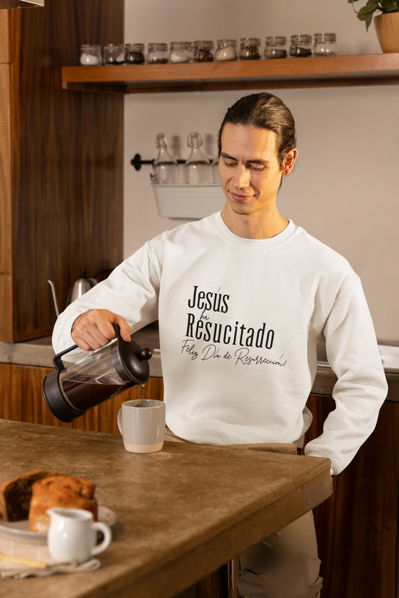 'Jesus ha Resucitado...Feliz Dia de Resurreccion!' Spanish Unisex Crewneck Sweatshirt - Perfect for Easter Celebrations