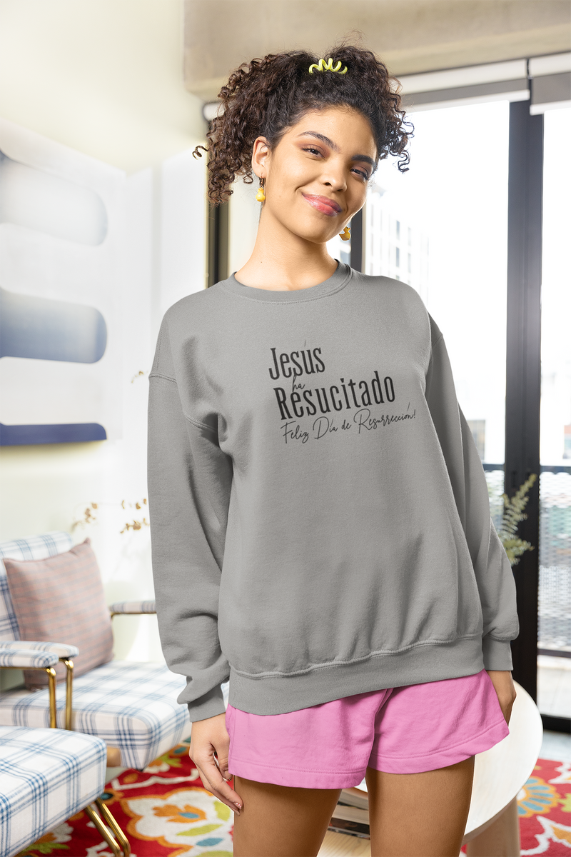 'Jesus ha Resucitado...Feliz Dia de Resurreccion!' Spanish Unisex Crewneck Sweatshirt - Perfect for Easter Celebrations
