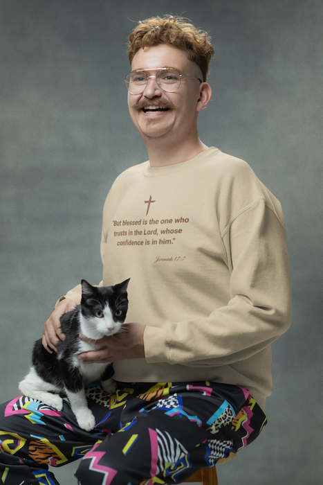'But Blessed Is The One Who Trust In The Lord, Whose Confidence Is In Him." Jeremiah 17:7 Unisex Heavy Blend™ Crewneck Sweatshirt.