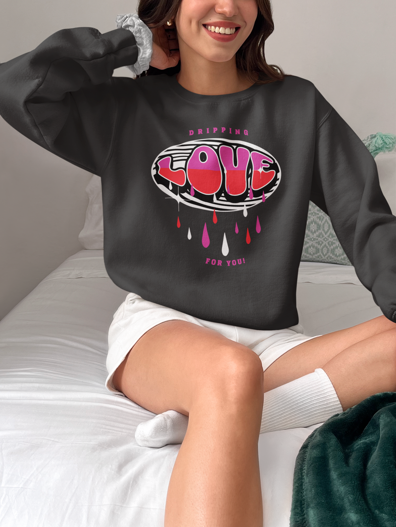 'Dripping Love For You!' Unisex Heavy Blend™ Crewneck Sweatshirt.