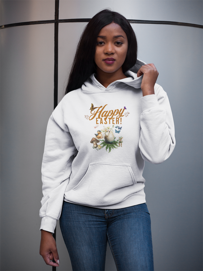 'Happy Easter' Unisex Hooded Sweatshirt.