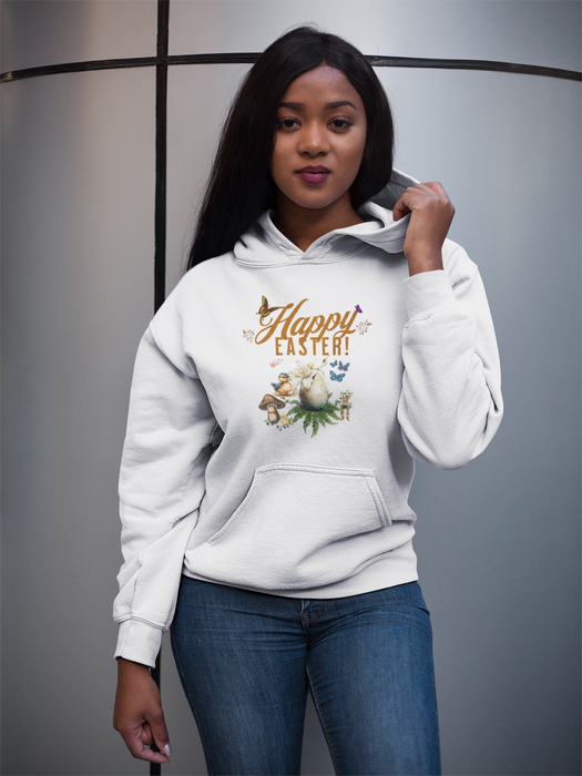 'Happy Easter' Unisex Hooded Sweatshirt.