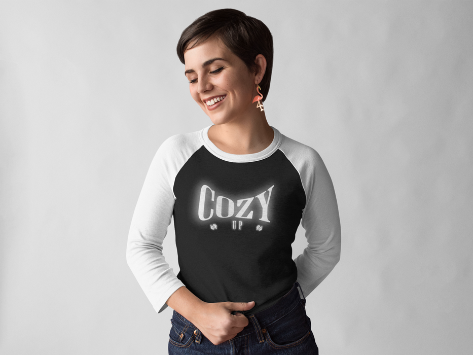 'Cozy Up' Unisex 3\4 Sleeve Baseball Tee.