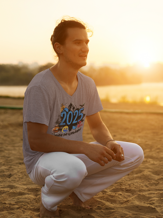 '2025 Expect The Unexpected' Unisex Jersey Short Sleeve V-Neck Tee.