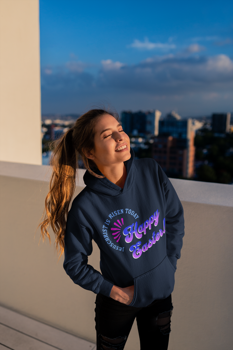 'JesusChrist is risen today...Happy Easter!' Unisex Heavy Blend™ Hooded Sweatshirt - Festive Spring Apparel
