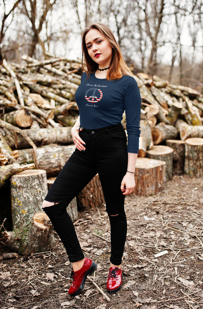 'America The Beautiful..Peace To You!' Unisex Ultra Cotton Long Sleeve Tee.