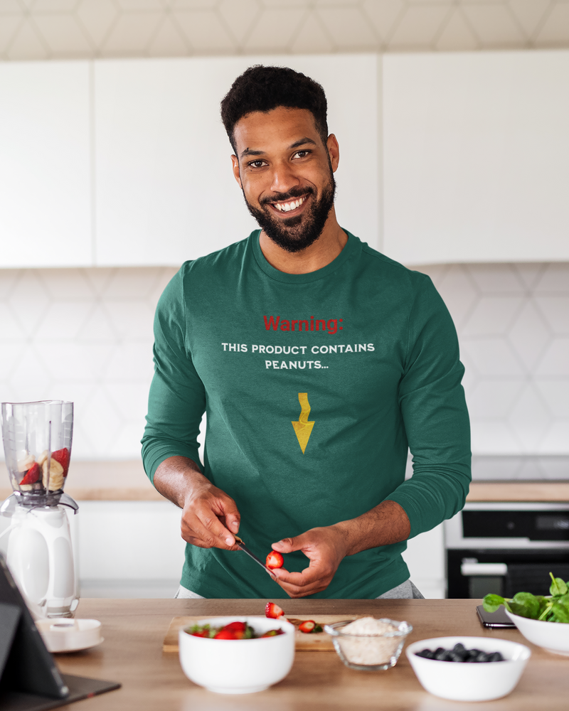 'Warning: This Product Contains Peanuts...' Unisex Ultra Cotton Long Sleeve Tee.