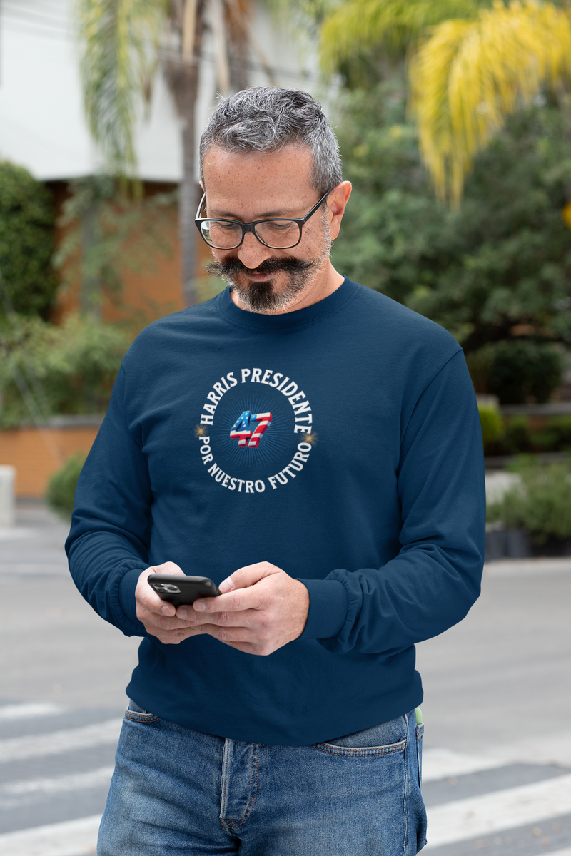 'Harris Presidente -47- Por Nuestro Futuro' Unisex Ultra Cotton Long Sleeve Tee.