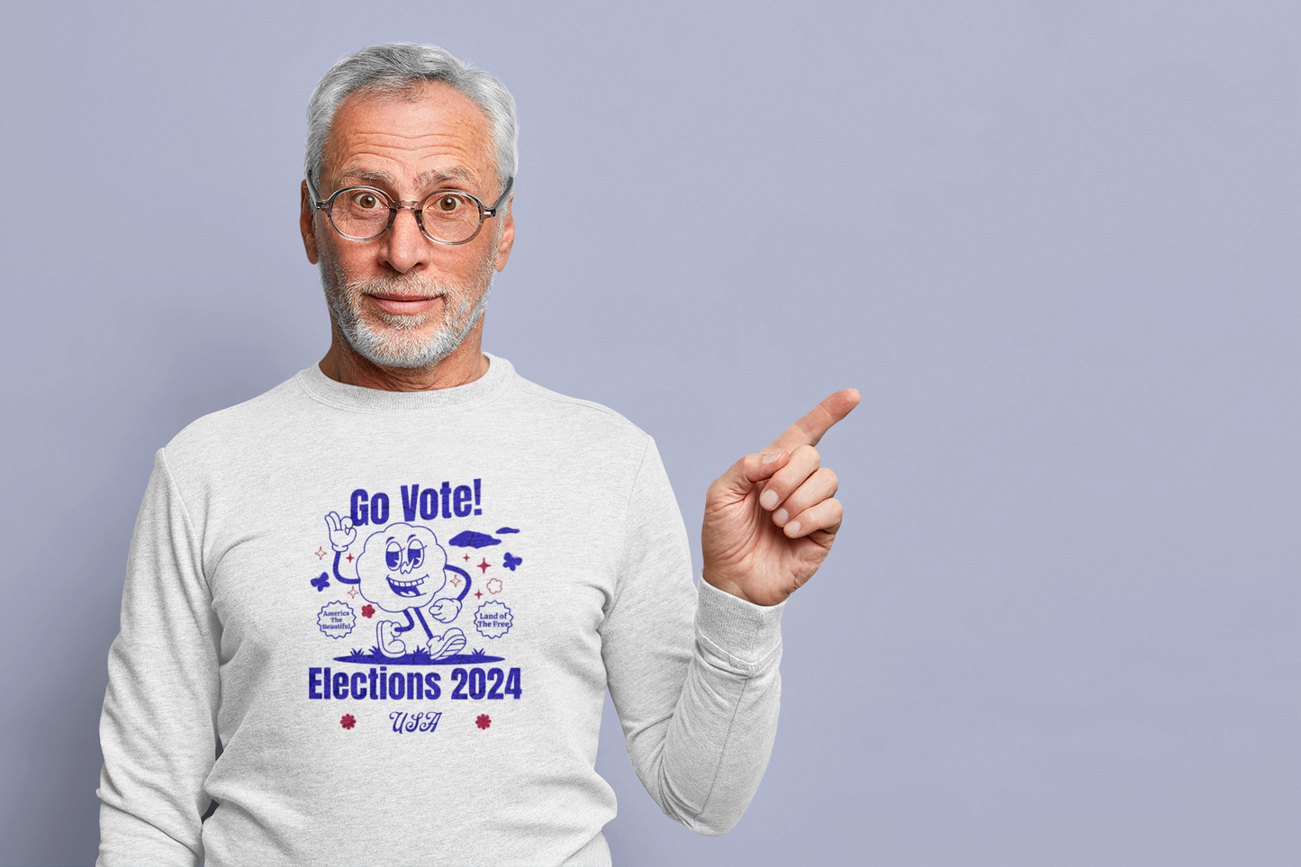 'Go Vote! Elections 2024 *USA*' Unisex Ultra Cotton Long Sleeve Tee.