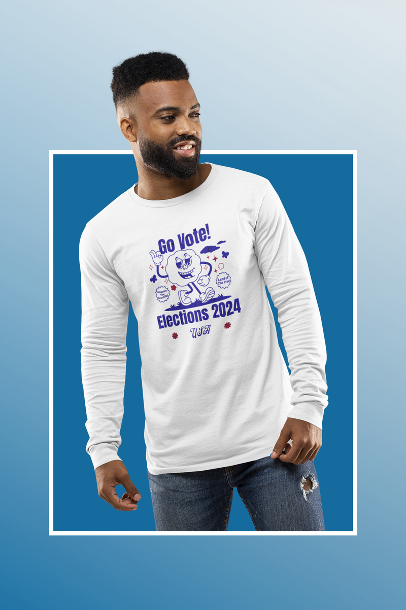 'Go Vote! Elections 2024 *USA*' Unisex Ultra Cotton Long Sleeve Tee.
