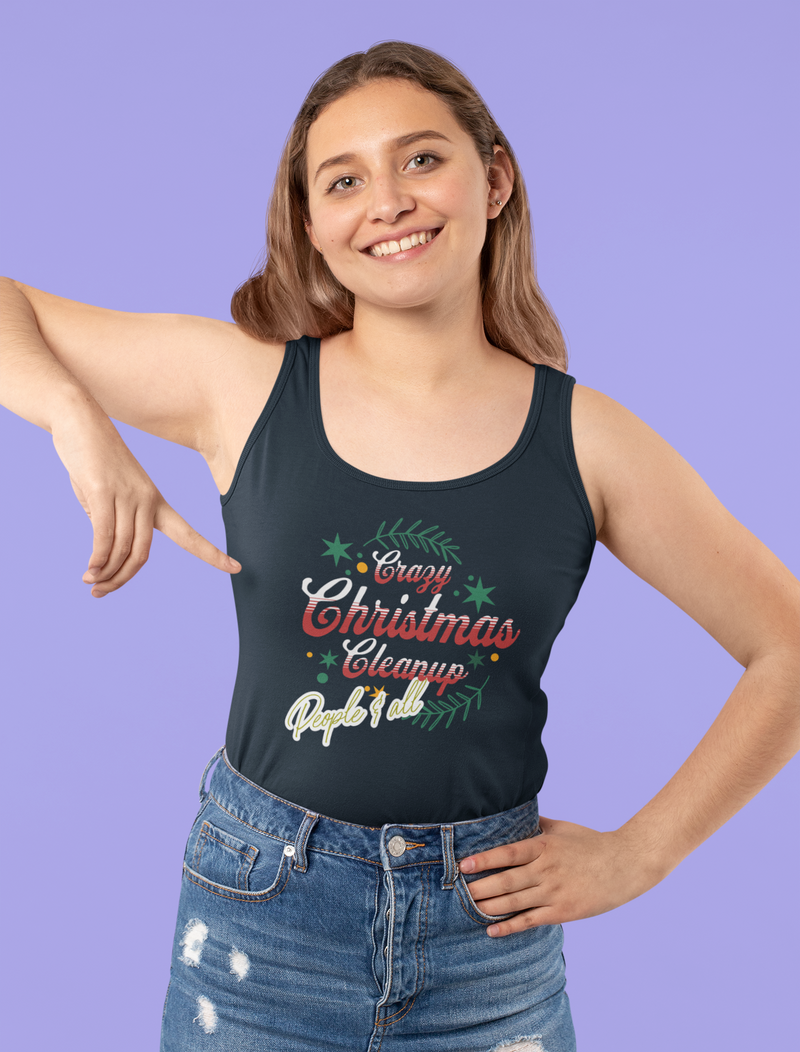 'Crazy Christmas Cleanup-People & All' Unisex Jersey Tank.