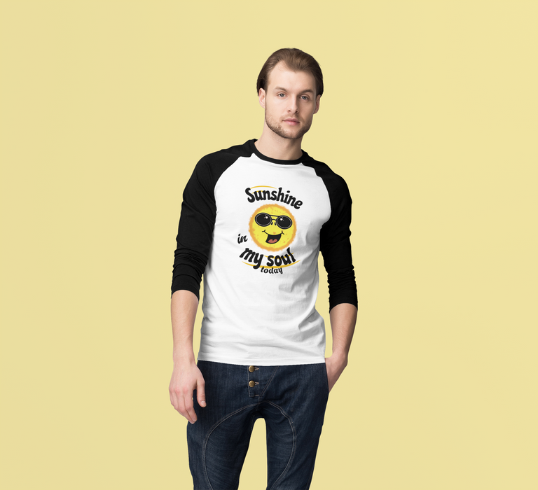 'Sunshine in my Soul Today' Unisex 3\4 Sleeve Baseball Tee.