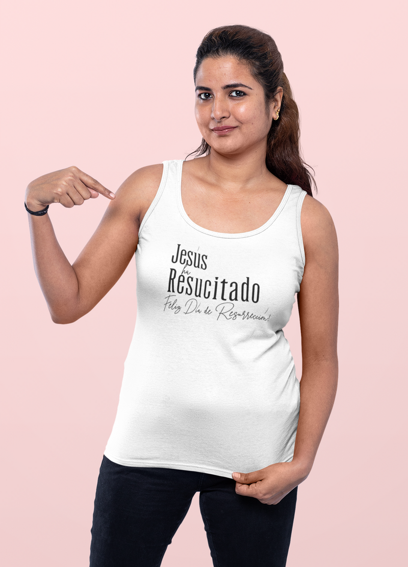 'Jesus ha Resucitado...Feliz Dia de Resurreccion!'  Spanish Unisex Jersey Tank.