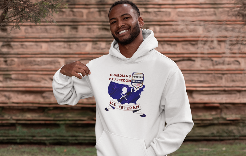 'Guardian Of Freedom, U.S. Soldier -Forever Strong-'. Unisex Heavy Blend™ Hooded Sweatshirt.