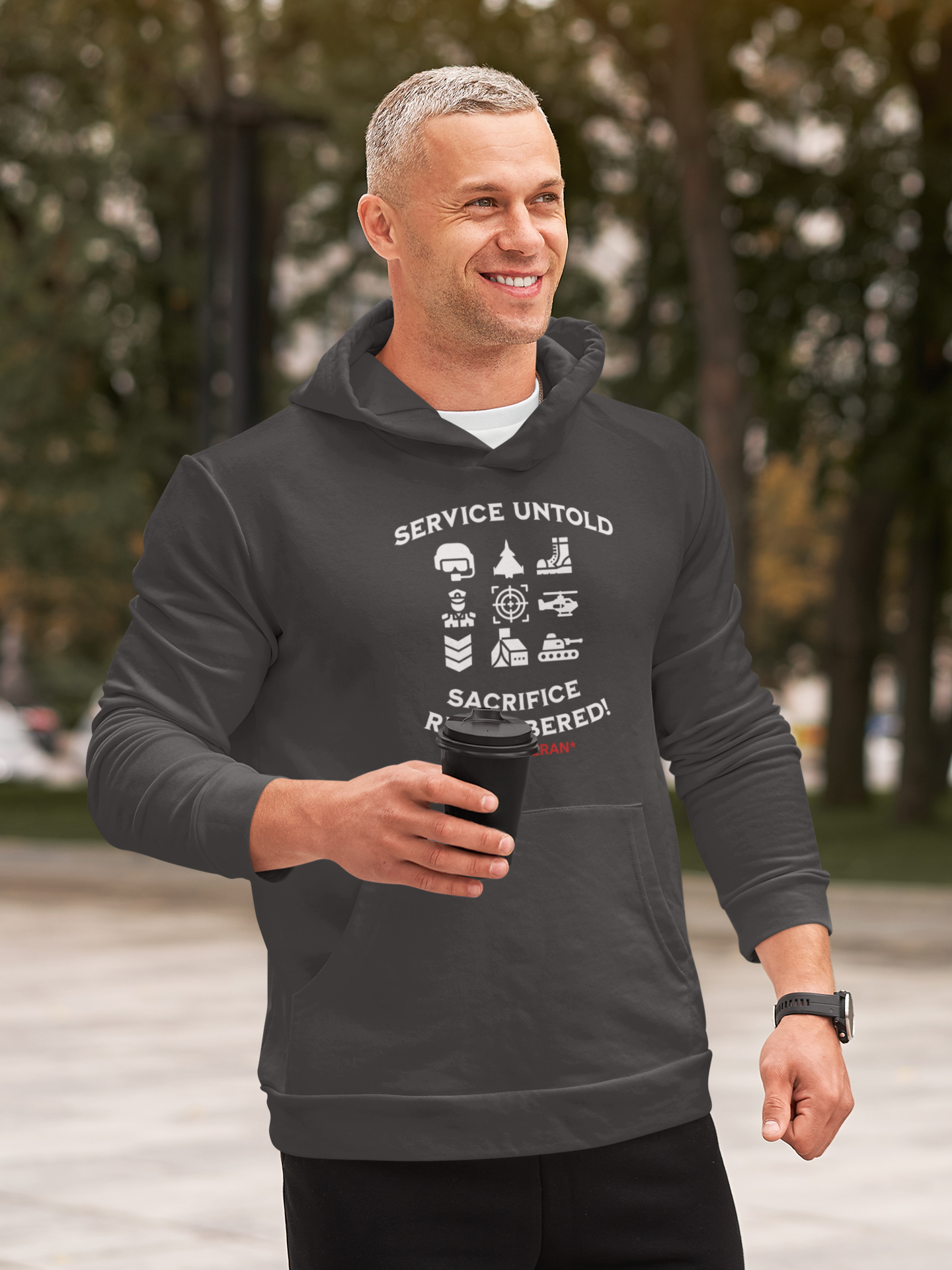 'Service Untold, Sacrificed Remembered -U.S. Veteran-.'Unisex Heavy Blend™ Hooded Sweatshirt.