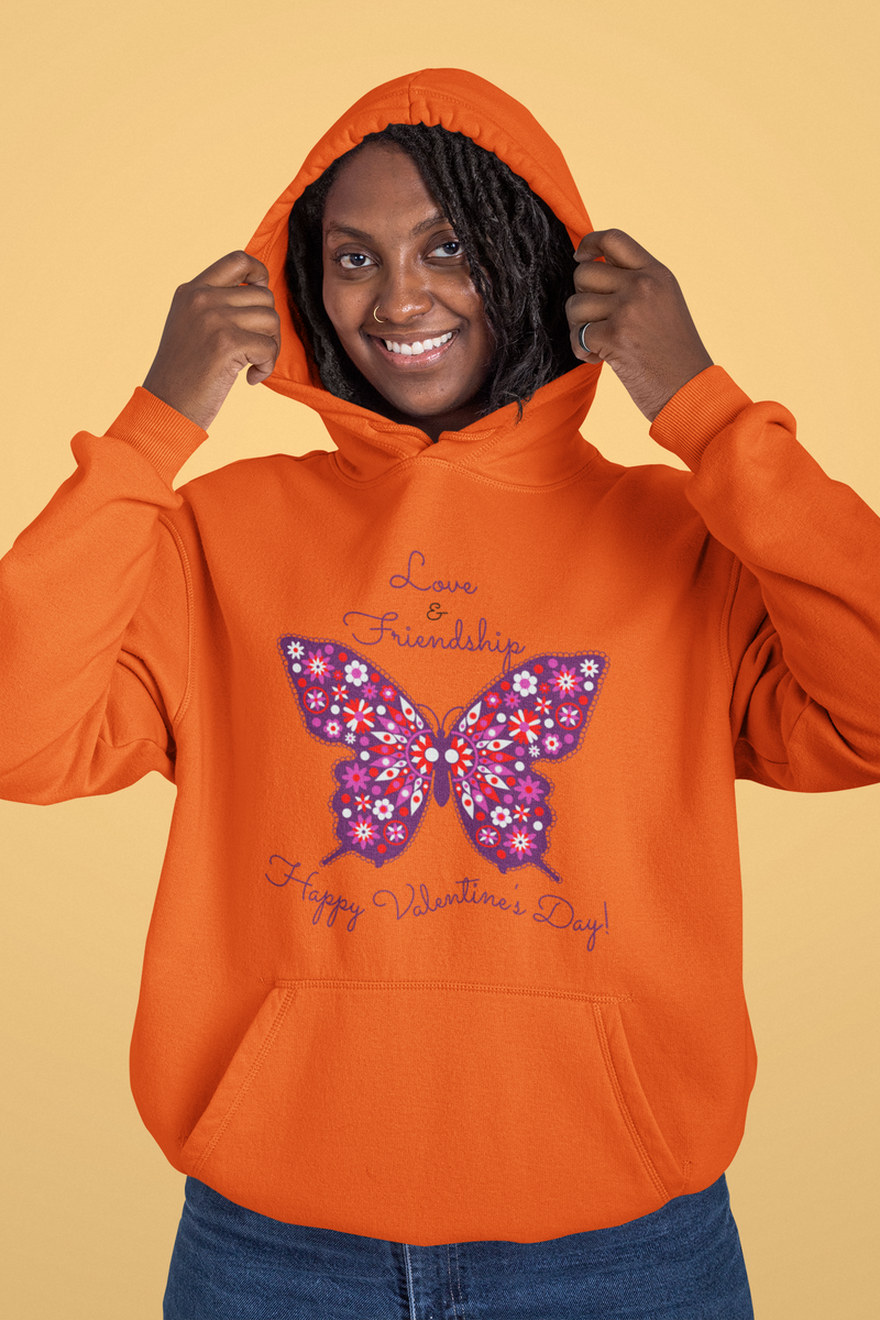 'Love & Friendship-Happy Valentine's Day!' Unisex Heavy Blend™ Hooded Sweatshirt.