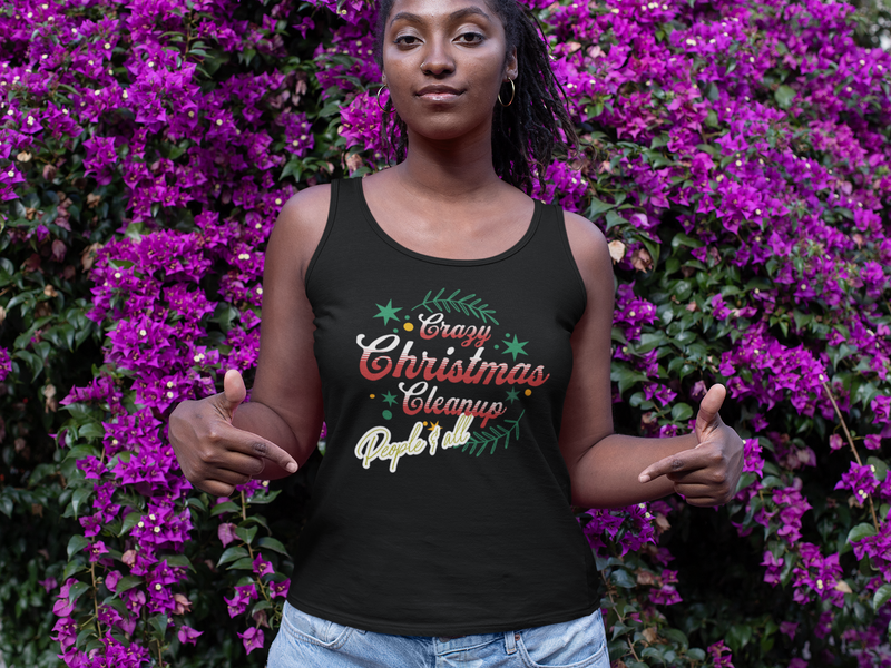 'Crazy Christmas Cleanup-People & All' Unisex Jersey Tank.