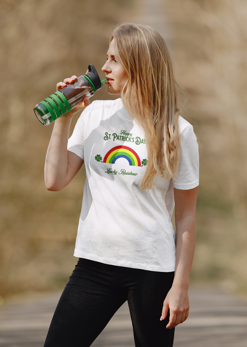 'Happy St. Patrick's Day...Lucky Rainbow' Unisex Cotton Tee.