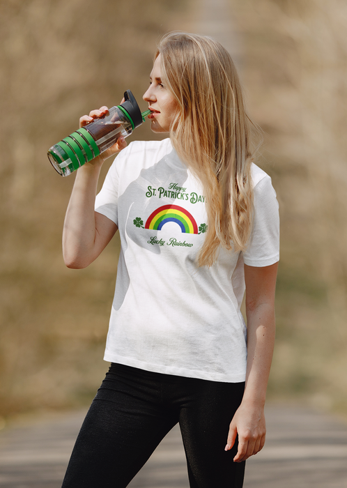 'Happy St. Patrick's Day...Lucky Rainbow' Unisex Cotton Tee.