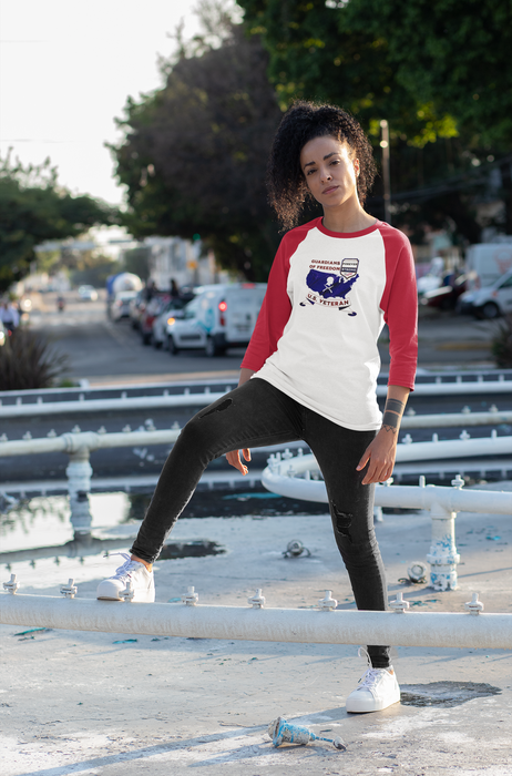 'Guardian Of Freedom, U.S. Veteran -Forever Strong-'Unisex 3\4 Sleeve Baseball Tee.