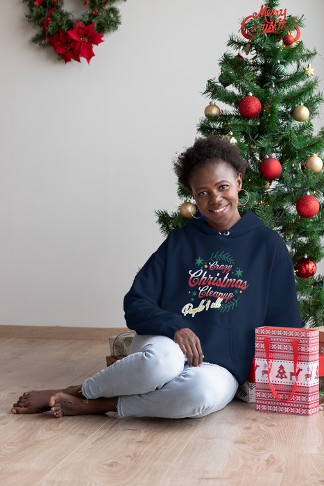 'Crazy Christmas Cleanup-People & All' Unisex Heavy Blend™ Hooded Sweatshirt.