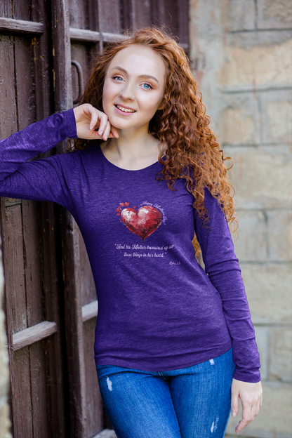 'Happy Mother's Day! "And His Mother Treasured Up All These Things in Her Heart"  Luke 2:51' Unisex Ultra Cotton Long Sleeve Tee.