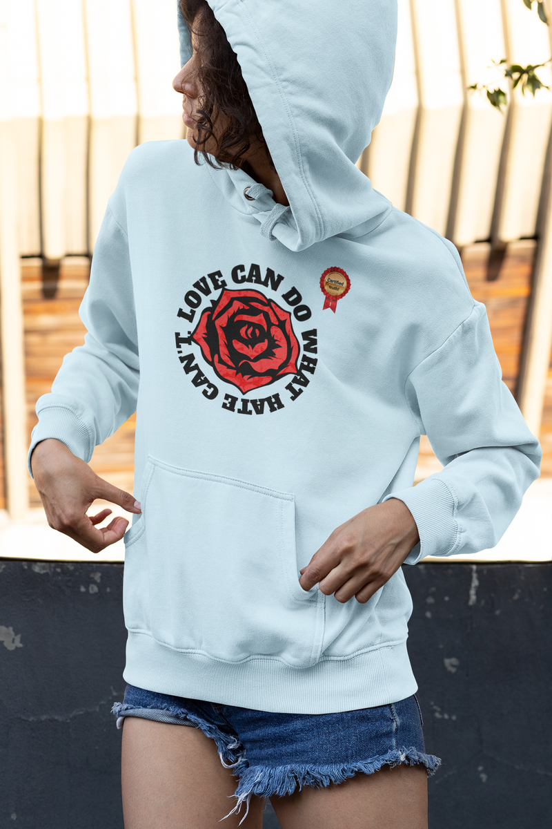 'Love Can Do What Hate Can't' Heavy Blend™ Hooded Sweatshirt.