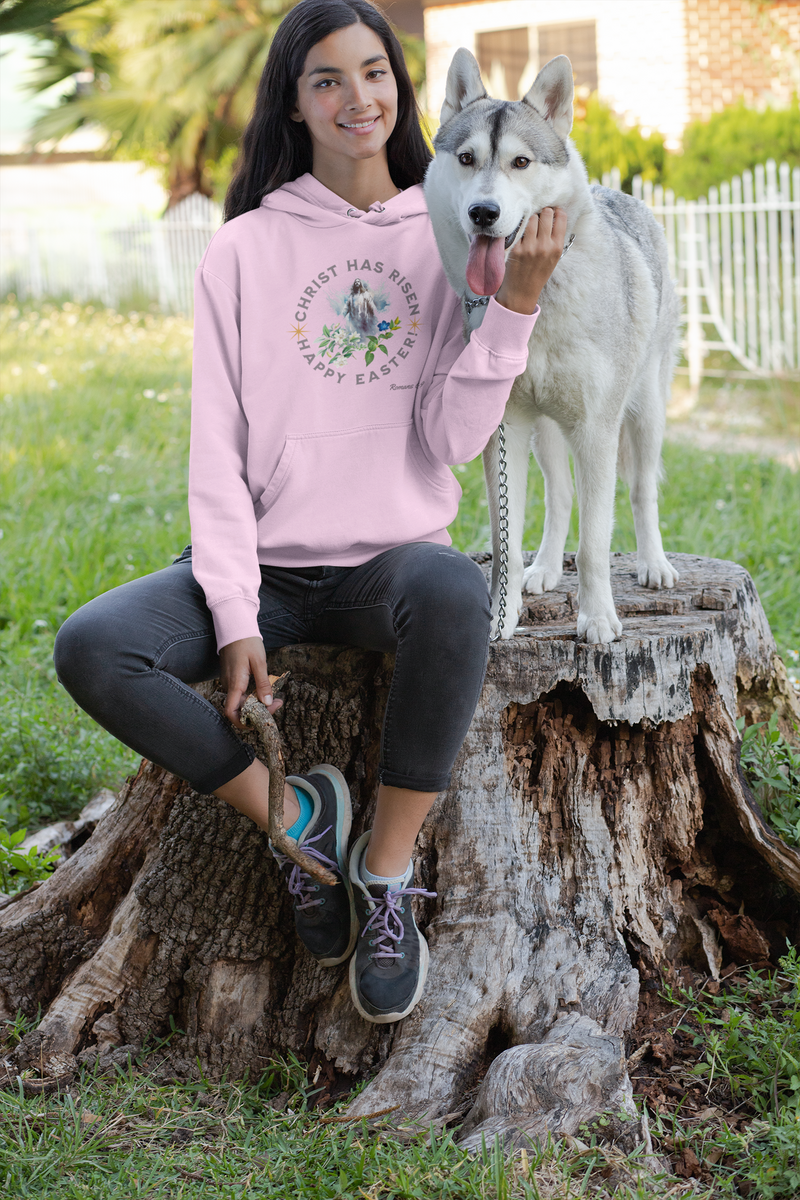 ' "Christ has Risen" Happy Easter!' Romans 6:9 Easter Themed Unisex Crewneck Sweatshirt -