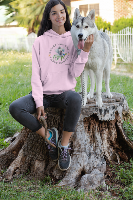 ' "Christ has Risen" Happy Easter!' Romans 6:9 Easter Themed Unisex Crewneck Sweatshirt -