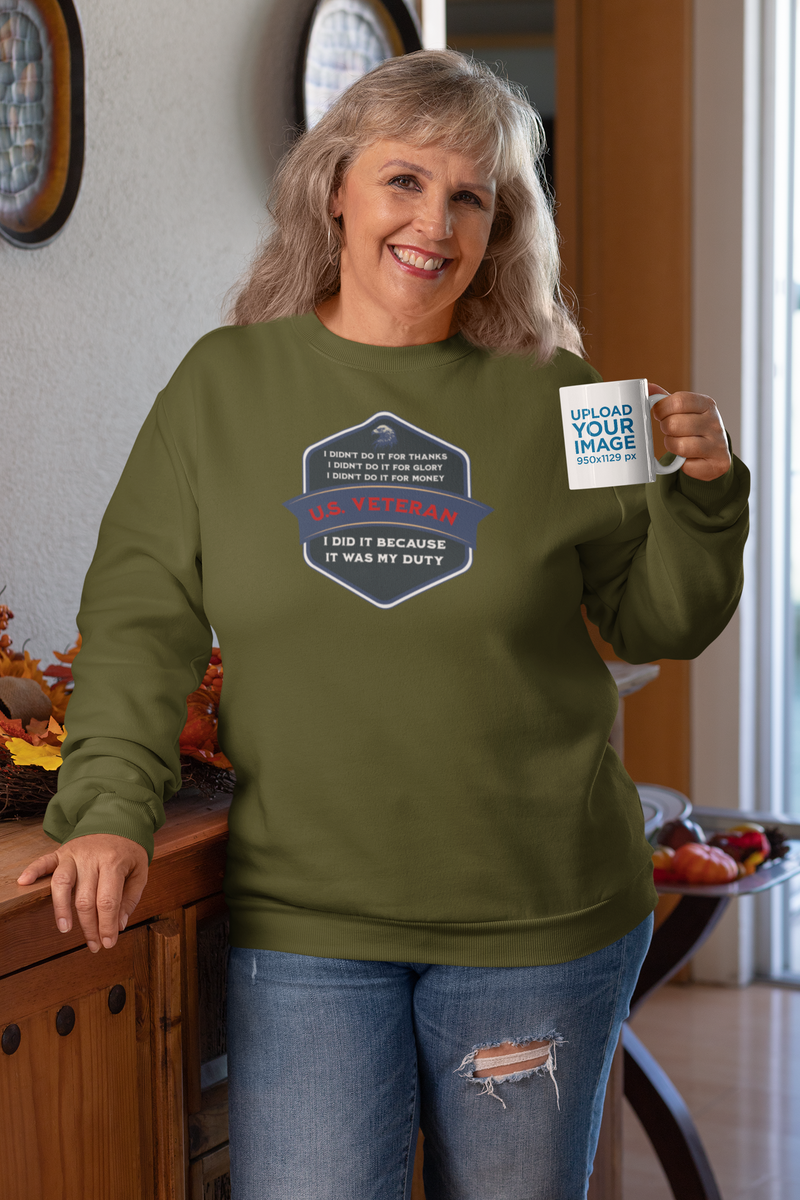 ' I didn't do it for Thanks, I didn't do it for Glory, I didn't do it for Money, I did it because It was my duty - US Veteran' Unisex Heavy Blend™ Crewneck Sweatshirt