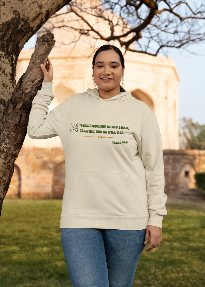 "Commit your way to the Lord; trust him and He will act"  Psalm 37:5 Unisex Heavy Blend™ Hooded Sweatshirt.
