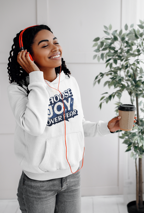 'Choose Joy Over Fear' Unisex Heavy Blend Hooded Sweatshirt.