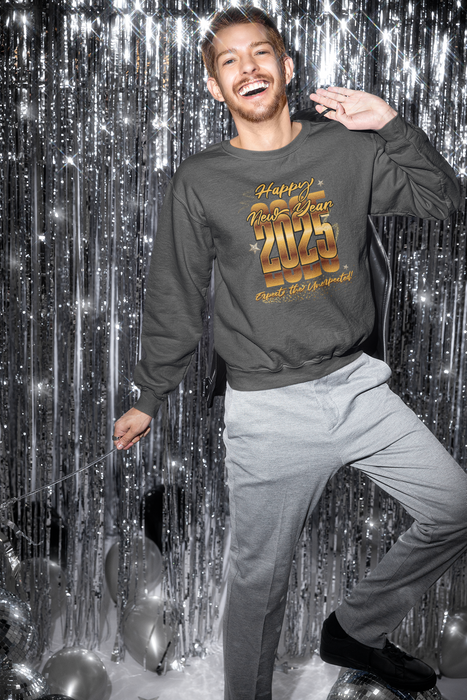 'Happy New Year's 2025, Expect the Unexpected' Sweatshirts Unisex Heavy Blend™ Crewneck Sweatshirt.