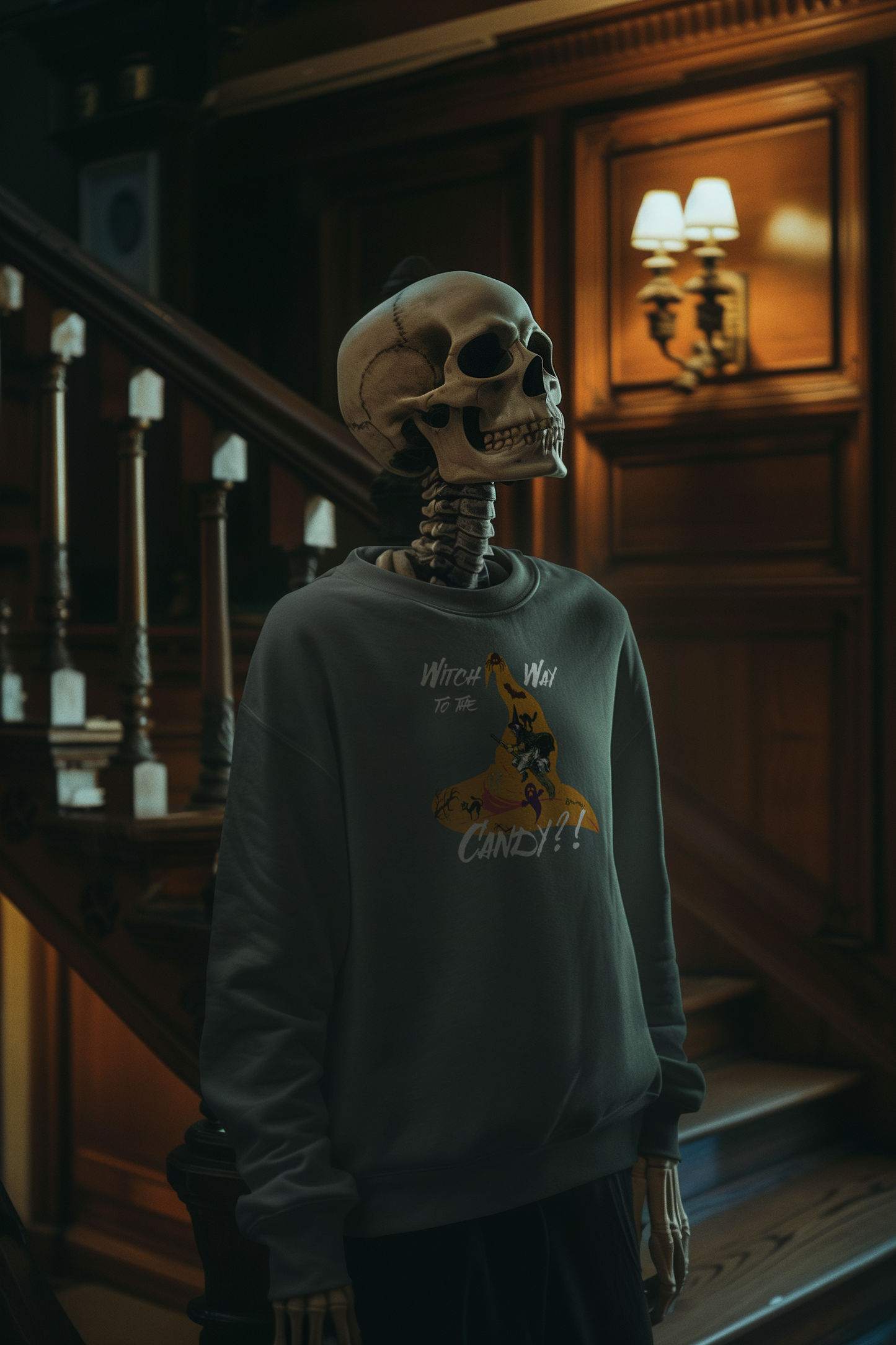 'Witch way to the Candy?!' Unisex Heavy Blend™ Crewneck Sweatshirt.