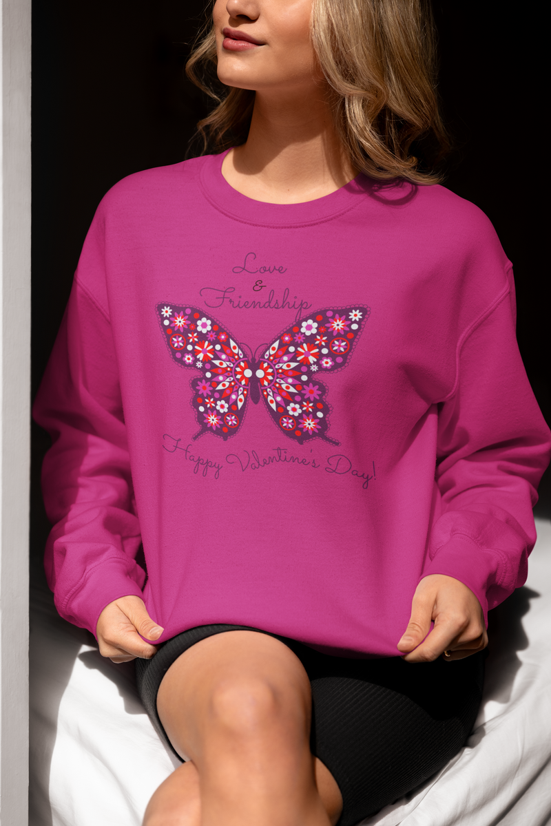 'Love & Friendship- Happy Valentine's Day' Unisex Heavy Blend™ Crewneck Sweatshirt.