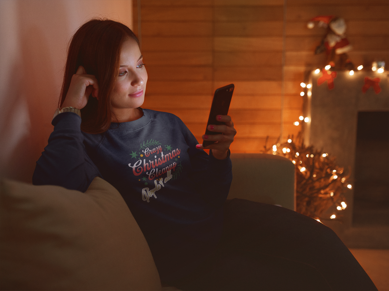 'Crazy Christmas Cleanup- People & All' Unisex Heavy Blend™ Crewneck Sweatshirt.