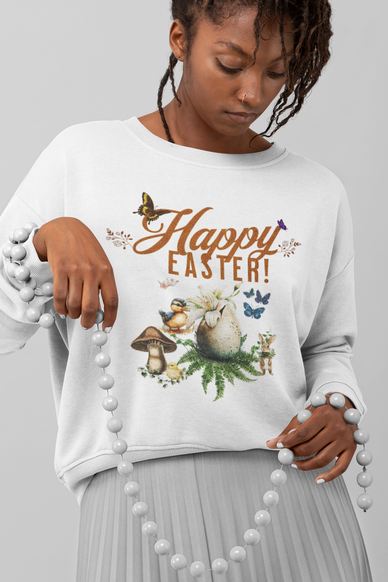 'Happy Easter' Unisex Heavy Blend Crewneck Sweatshirt.