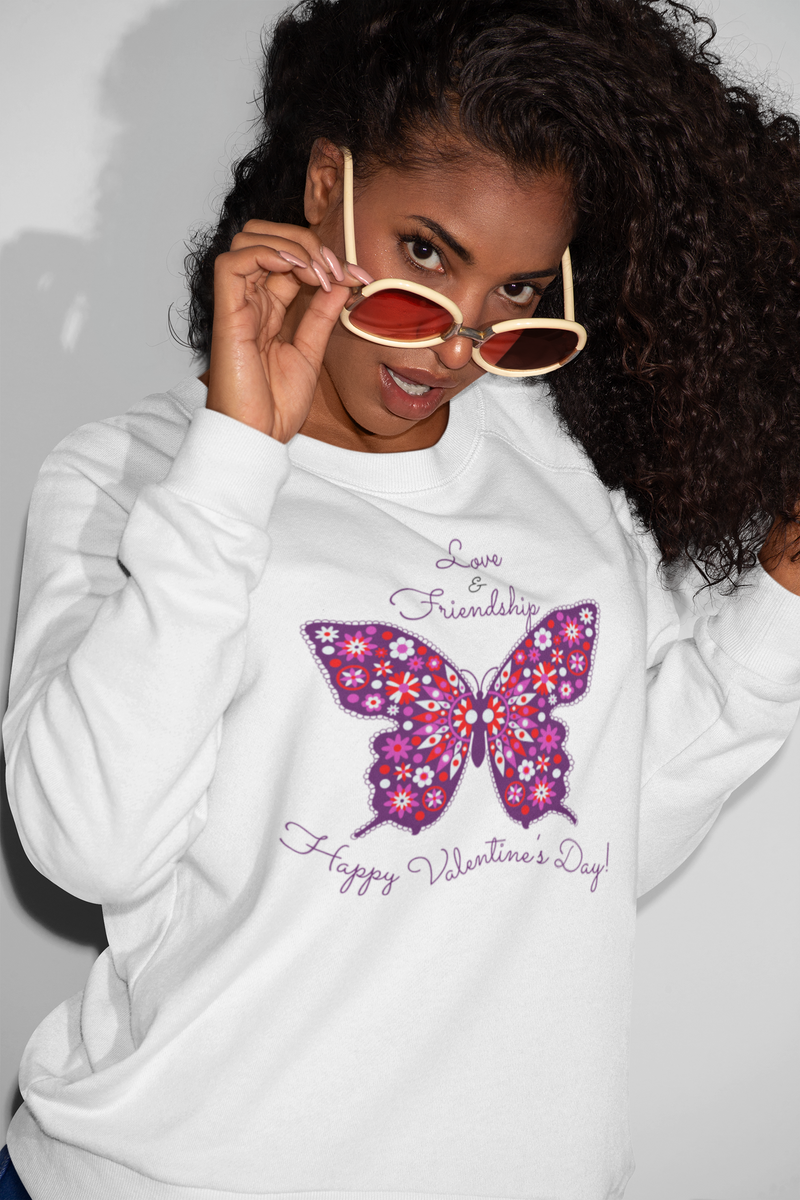 'Love & Friendship- Happy Valentine's Day' Unisex Heavy Blend™ Crewneck Sweatshirt.