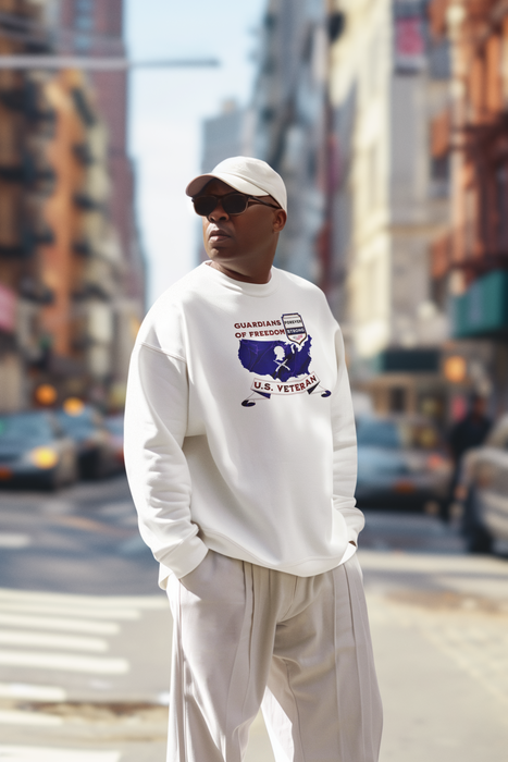 'Guardian Of Freedom, U.S. Veteran -Forever Strong-'. Unisex Heavy Blend™ Crewneck Sweatshirt.