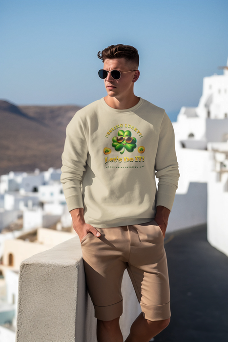 'Feeling Lucky?! Let's Do It! Happy Saint Patrick's Day' Unisex Heavy Blend™ Crewneck Sweatshirt.
