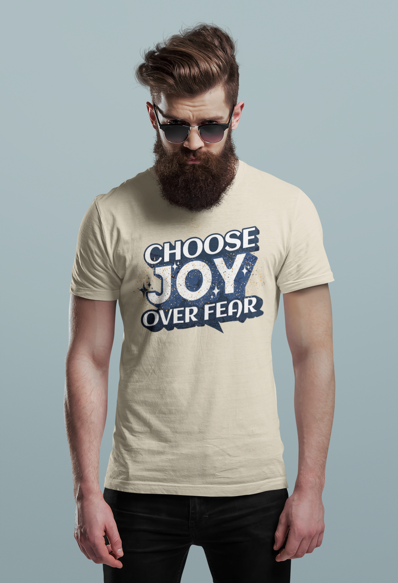 'Choose Joy Over Fear' Unisex Softstyle T-Shirt - Inspirational Graphic Tee for Positivity.