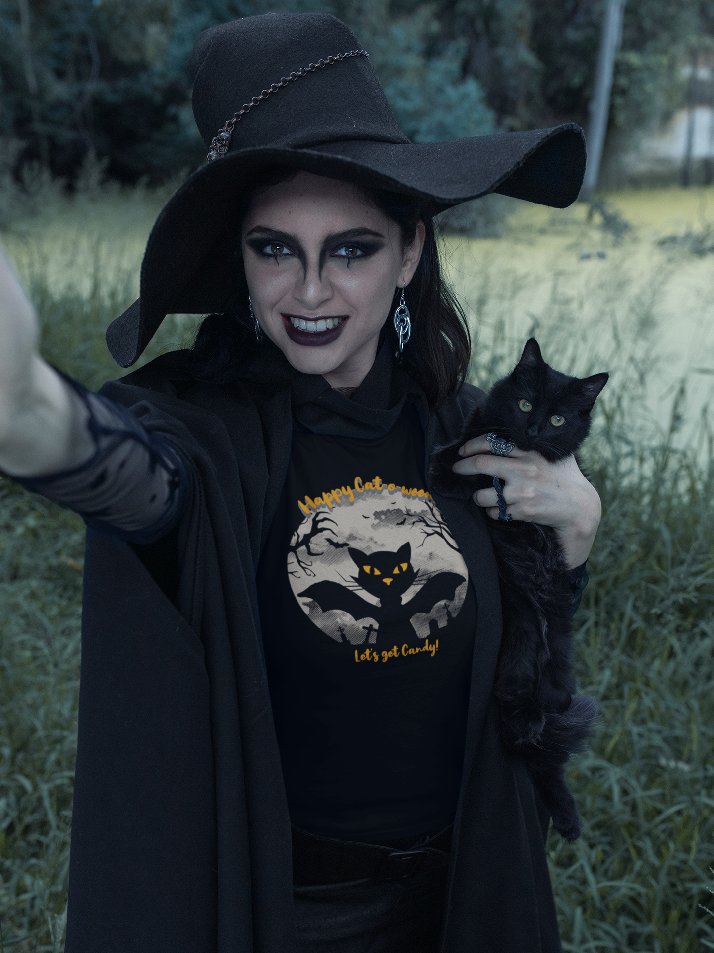 'Happy Cat-o-ween! Let's get Candy! Unisex Softstyle T-Shirt