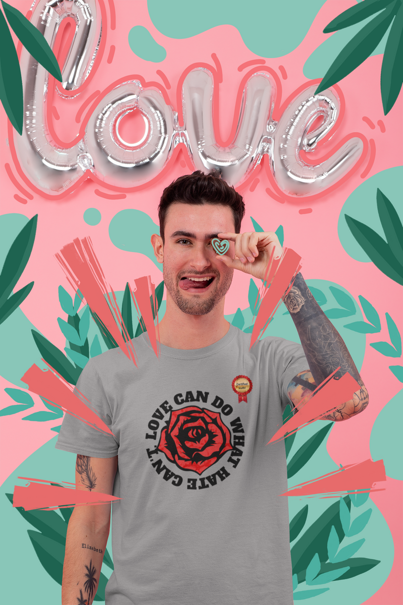 'Love Can Do What Hate Can't Unisex Heavy Cotton Tee.